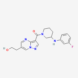 2-[3-({3-[(3-fluorophenyl)amino]-1-piperidinyl}carbonyl)pyrazolo[1,5-a]pyrimidin-6-yl]ethanol