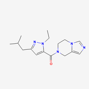 molecular formula C16H23N5O B5312742 7-[(1-ethyl-3-isobutyl-1H-pyrazol-5-yl)carbonyl]-5,6,7,8-tetrahydroimidazo[1,5-a]pyrazine 