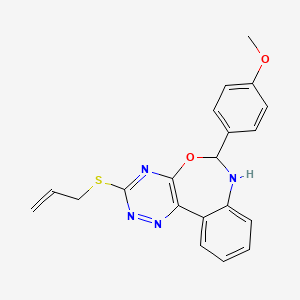 molecular formula C20H18N4O2S B5312743 3-(allylthio)-6-(4-methoxyphenyl)-6,7-dihydro[1,2,4]triazino[5,6-d][3,1]benzoxazepine 