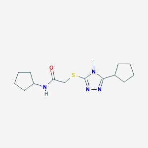 molecular formula C15H24N4OS B5312790 N-cyclopentyl-2-[(5-cyclopentyl-4-methyl-4H-1,2,4-triazol-3-yl)sulfanyl]acetamide 