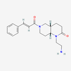 molecular formula C19H25N3O2 B5312799 rel-(4aS,8aR)-1-(2-aminoethyl)-6-[(2E)-3-phenyl-2-propenoyl]octahydro-1,6-naphthyridin-2(1H)-one hydrochloride 