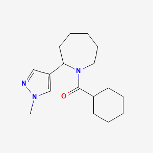 molecular formula C17H27N3O B5312816 1-(cyclohexylcarbonyl)-2-(1-methyl-1H-pyrazol-4-yl)azepane 
