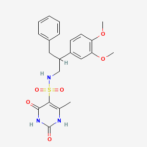 molecular formula C22H25N3O6S B5312820 N-[2-(3,4-dimethoxyphenyl)-3-phenylpropyl]-6-methyl-2,4-dioxo-1,2,3,4-tetrahydropyrimidine-5-sulfonamide 