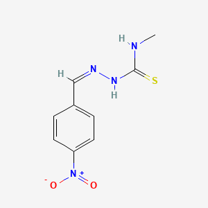 molecular formula C9H10N4O2S B5312871 N-methyl-N'-(4-nitrobenzylidene)carbamohydrazonothioic acid 