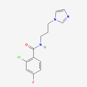 molecular formula C13H13ClFN3O B5312895 2-chloro-4-fluoro-N-[3-(1H-imidazol-1-yl)propyl]benzamide 