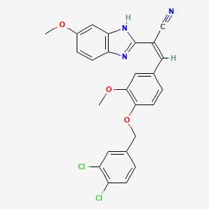molecular formula C25H19Cl2N3O3 B5312899 3-{4-[(3,4-dichlorobenzyl)oxy]-3-methoxyphenyl}-2-(5-methoxy-1H-benzimidazol-2-yl)acrylonitrile 