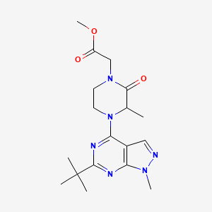 molecular formula C18H26N6O3 B5312914 methyl [4-(6-tert-butyl-1-methyl-1H-pyrazolo[3,4-d]pyrimidin-4-yl)-3-methyl-2-oxo-1-piperazinyl]acetate 