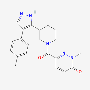molecular formula C21H23N5O2 B5312917 2-methyl-6-({3-[4-(4-methylphenyl)-1H-pyrazol-5-yl]piperidin-1-yl}carbonyl)pyridazin-3(2H)-one 