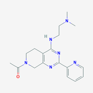 molecular formula C18H24N6O B5312926 N'-(7-acetyl-2-pyridin-2-yl-5,6,7,8-tetrahydropyrido[3,4-d]pyrimidin-4-yl)-N,N-dimethylethane-1,2-diamine 