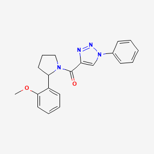molecular formula C20H20N4O2 B5312938 4-{[2-(2-methoxyphenyl)-1-pyrrolidinyl]carbonyl}-1-phenyl-1H-1,2,3-triazole 