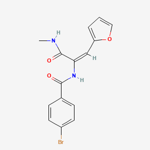 molecular formula C15H13BrN2O3 B5312940 4-bromo-N-{2-(2-furyl)-1-[(methylamino)carbonyl]vinyl}benzamide 