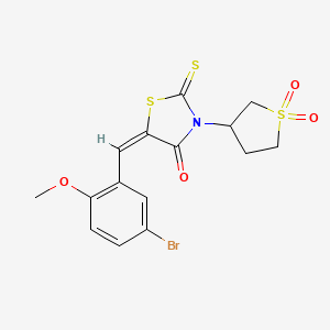 molecular formula C15H14BrNO4S3 B5312953 5-(5-bromo-2-methoxybenzylidene)-3-(1,1-dioxidotetrahydro-3-thienyl)-2-thioxo-1,3-thiazolidin-4-one 