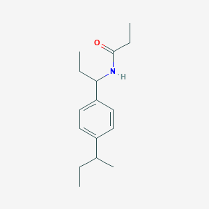 molecular formula C16H25NO B5313000 N-{1-[4-(butan-2-yl)phenyl]propyl}propanamide 