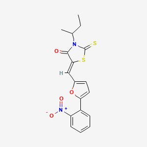 molecular formula C18H16N2O4S2 B5313039 3-sec-butyl-5-{[5-(2-nitrophenyl)-2-furyl]methylene}-2-thioxo-1,3-thiazolidin-4-one 