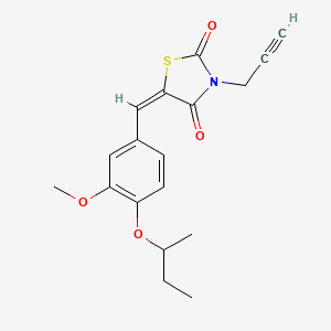 molecular formula C18H19NO4S B5313044 5-(4-sec-butoxy-3-methoxybenzylidene)-3-(2-propyn-1-yl)-1,3-thiazolidine-2,4-dione 
