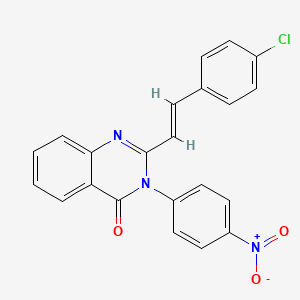 molecular formula C22H14ClN3O3 B5313046 2-[2-(4-chlorophenyl)vinyl]-3-(4-nitrophenyl)-4(3H)-quinazolinone 