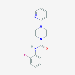 molecular formula C16H17FN4O B5313048 N-(2-fluorophenyl)-4-(2-pyridinyl)-1-piperazinecarboxamide 
