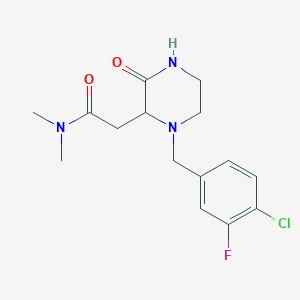 molecular formula C15H19ClFN3O2 B5313064 2-[1-(4-chloro-3-fluorobenzyl)-3-oxo-2-piperazinyl]-N,N-dimethylacetamide 