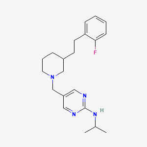 molecular formula C21H29FN4 B5313067 5-({3-[2-(2-fluorophenyl)ethyl]-1-piperidinyl}methyl)-N-isopropyl-2-pyrimidinamine 