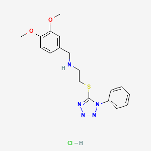molecular formula C18H22ClN5O2S B5313075 N-(3,4-dimethoxybenzyl)-2-[(1-phenyl-1H-tetrazol-5-yl)thio]ethanamine hydrochloride 