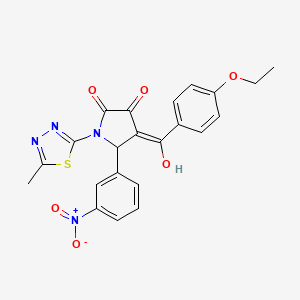 molecular formula C22H18N4O6S B5313081 4-(4-ethoxybenzoyl)-3-hydroxy-1-(5-methyl-1,3,4-thiadiazol-2-yl)-5-(3-nitrophenyl)-1,5-dihydro-2H-pyrrol-2-one 