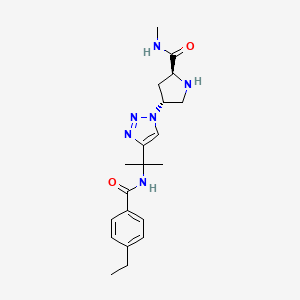 molecular formula C20H28N6O2 B5313089 (4R)-4-(4-{1-[(4-ethylbenzoyl)amino]-1-methylethyl}-1H-1,2,3-triazol-1-yl)-N-methyl-L-prolinamide hydrochloride 