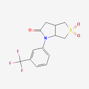 molecular formula C13H12F3NO3S B5313090 1-[3-(trifluoromethyl)phenyl]tetrahydro-1H-thieno[3,4-b]pyrrol-2(3H)-one 5,5-dioxide 