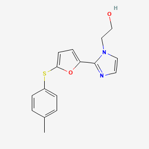 molecular formula C16H16N2O2S B5313098 2-(2-{5-[(4-methylphenyl)thio]-2-furyl}-1H-imidazol-1-yl)ethanol 