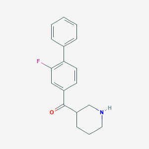 molecular formula C18H18FNO B5313104 (2-fluoro-4-biphenylyl)(3-piperidinyl)methanone hydrochloride 
