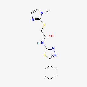 N-(5-cyclohexyl-1,3,4-thiadiazol-2-yl)-2-[(1-methyl-1H-imidazol-2-yl)thio]acetamide