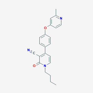 molecular formula C22H21N3O2 B531314 1-Butyl-4-[4-(2-methylpyridin-4-yl)oxyphenyl]-2-oxopyridine-3-carbonitrile 