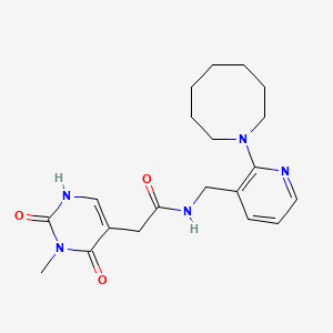 N-[(2-azocan-1-ylpyridin-3-yl)methyl]-2-(3-methyl-2,4-dioxo-1,2,3,4-tetrahydropyrimidin-5-yl)acetamide