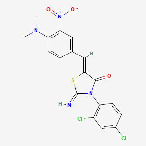 molecular formula C18H14Cl2N4O3S B5313189 3-(2,4-dichlorophenyl)-5-[4-(dimethylamino)-3-nitrobenzylidene]-2-imino-1,3-thiazolidin-4-one 
