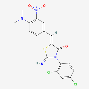 molecular formula C18H14Cl2N4O3S B5313189 (5Z)-3-(2,4-dichlorophenyl)-5-[4-(dimethylamino)-3-nitrobenzylidene]-2-imino-1,3-thiazolidin-4-one 