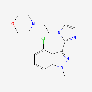 molecular formula C17H20ClN5O B5313193 4-chloro-1-methyl-3-[1-(2-morpholin-4-ylethyl)-1H-imidazol-2-yl]-1H-indazole 