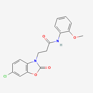 molecular formula C17H15ClN2O4 B5313224 3-(6-CHLORO-2-OXO-2,3-DIHYDRO-1,3-BENZOXAZOL-3-YL)-N-(2-METHOXYPHENYL)PROPANAMIDE 