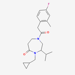 molecular formula C21H29FN2O2 B5313228 4-(cyclopropylmethyl)-1-[(4-fluoro-2-methylphenyl)acetyl]-3-isopropyl-1,4-diazepan-5-one 