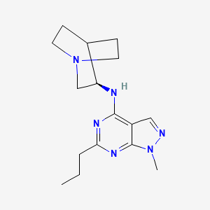 molecular formula C16H24N6 B5313230 N-[(3R)-1-azabicyclo[2.2.2]oct-3-yl]-1-methyl-6-propyl-1H-pyrazolo[3,4-d]pyrimidin-4-amine 