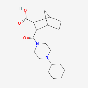 molecular formula C19H30N2O3 B5313246 3-[(4-cyclohexyl-1-piperazinyl)carbonyl]bicyclo[2.2.1]heptane-2-carboxylic acid 