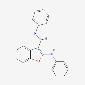 molecular formula C21H16N2O B5313261 N-{3-[(E)-1-ANILINOMETHYLIDENE]-1-BENZOFURAN-2-YLIDEN}-N-PHENYLAMINE 