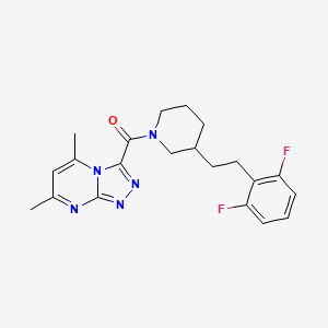 molecular formula C21H23F2N5O B5313282 3-({3-[2-(2,6-difluorophenyl)ethyl]-1-piperidinyl}carbonyl)-5,7-dimethyl[1,2,4]triazolo[4,3-a]pyrimidine 