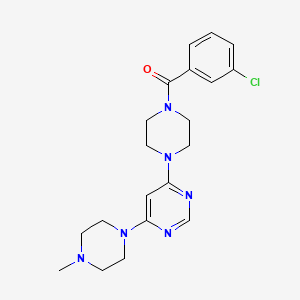 molecular formula C20H25ClN6O B5313318 4-[4-(3-chlorobenzoyl)-1-piperazinyl]-6-(4-methyl-1-piperazinyl)pyrimidine 