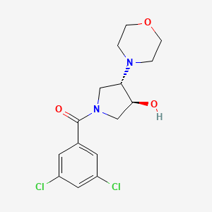 molecular formula C15H18Cl2N2O3 B5313329 (3,5-dichlorophenyl)-[(3S,4S)-3-hydroxy-4-morpholin-4-ylpyrrolidin-1-yl]methanone 