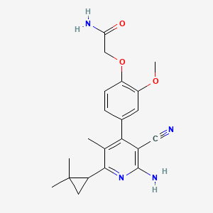 molecular formula C21H24N4O3 B5313333 2-{4-[2-amino-3-cyano-6-(2,2-dimethylcyclopropyl)-5-methylpyridin-4-yl]-2-methoxyphenoxy}acetamide 