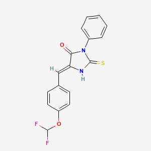 molecular formula C17H12F2N2O2S B5313359 5-[4-(difluoromethoxy)benzylidene]-3-phenyl-2-thioxo-4-imidazolidinone 