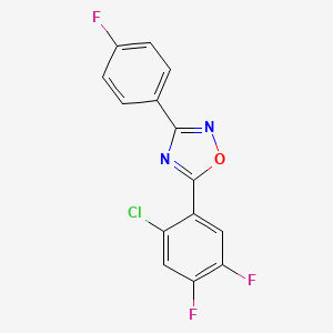 molecular formula C14H6ClF3N2O B5313366 5-(2-chloro-4,5-difluorophenyl)-3-(4-fluorophenyl)-1,2,4-oxadiazole 