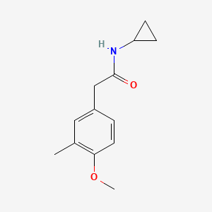 molecular formula C13H17NO2 B5313373 N-cyclopropyl-2-(4-methoxy-3-methylphenyl)acetamide 