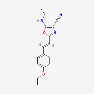 molecular formula C16H17N3O2 B5313399 2-[2-(4-ethoxyphenyl)vinyl]-5-(ethylamino)-1,3-oxazole-4-carbonitrile 