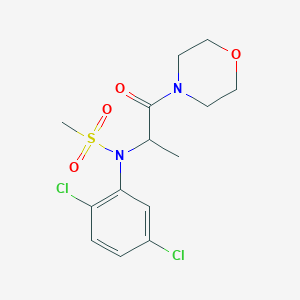 molecular formula C14H18Cl2N2O4S B5313407 N-(2,5-dichlorophenyl)-N-[1-methyl-2-(4-morpholinyl)-2-oxoethyl]methanesulfonamide 