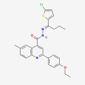 molecular formula C27H26ClN3O2S B5313417 N'-[1-(5-chloro-2-thienyl)butylidene]-2-(4-ethoxyphenyl)-6-methyl-4-quinolinecarbohydrazide 